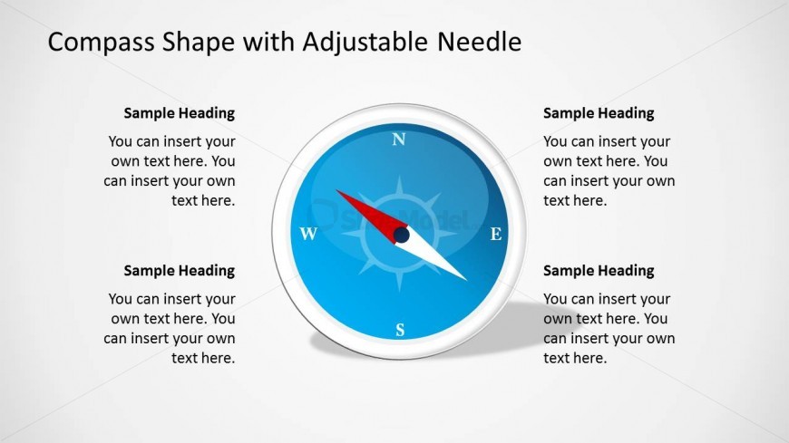 PowerPoint Flat Design Compass Shapes