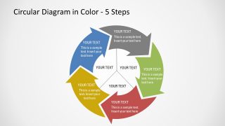 5 Step Diagram Template of Chevron Arrows