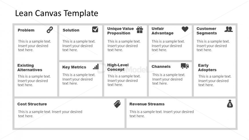 Grid Layout for Lean Canvas Presentation 