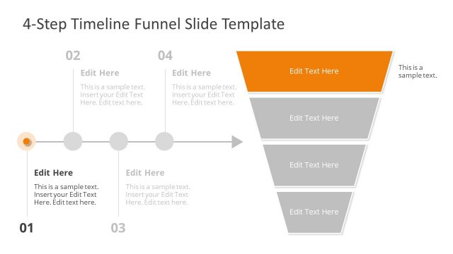 First Segment Highlight – Timeline Funnel PPT Layout