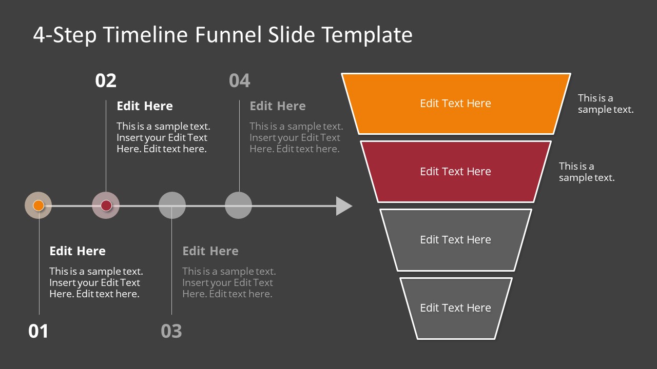4-Step Timeline Funnel Diagram Template