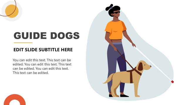 Guide Dogs Slide with Female Character for Diversity at Work Template