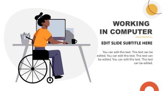 PPT Presentation Template Slide with Female Illustration for Diversity at Work 