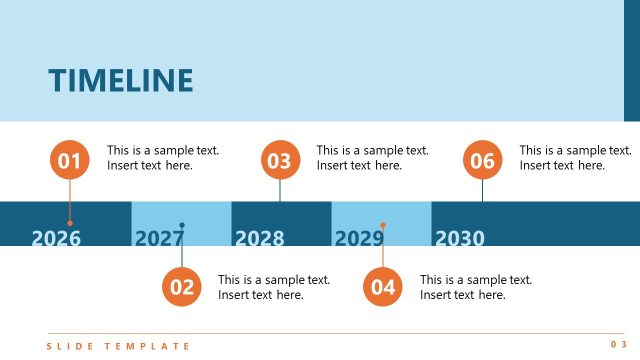 Editable Horizontal Timeline PPT Presentation Slide