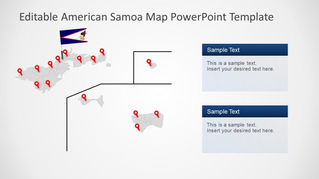 American Samoa PPT Map Template with Text Boxes