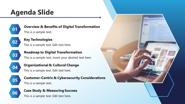 Agenda Slide for PowerPoint – Digital Business Transformation Template