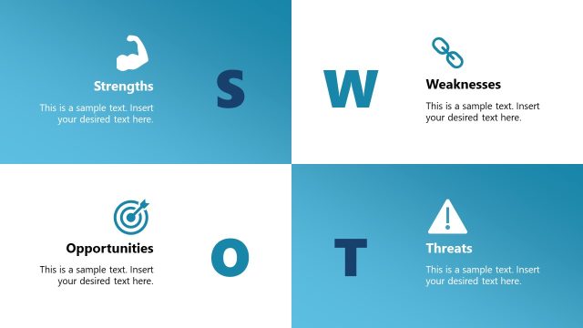 Editable SWOT Analysis Template – Blue Business Template Slide