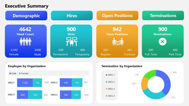 Executive Summary Slide – HR Dashboard Template