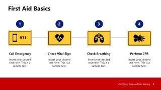 Creative Slide for First Aid Basics Presentation