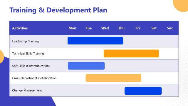 Training & Development Plan with Timeline Diagram