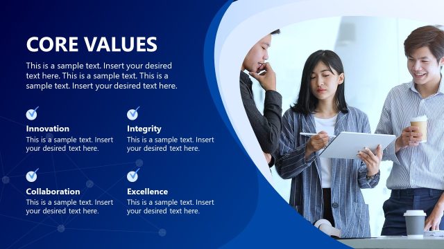Editable Core Values Icons Slide – Business Corporate Overview Template