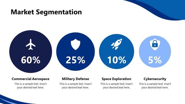 Market Segmentation Slide with Infographics – Aerospace and Defense Industry Presentation