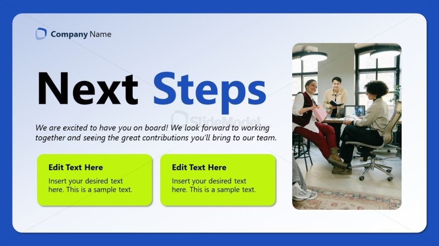 Editable Next Steps Slide for Virtual Onboarding Session