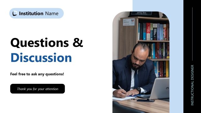 Questions & Discussions Slide – Course Outline Slide Template