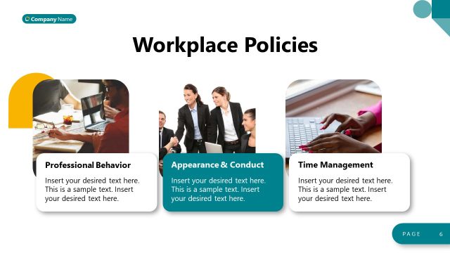 Workplace Policies Slide – HR Induction PPT Template