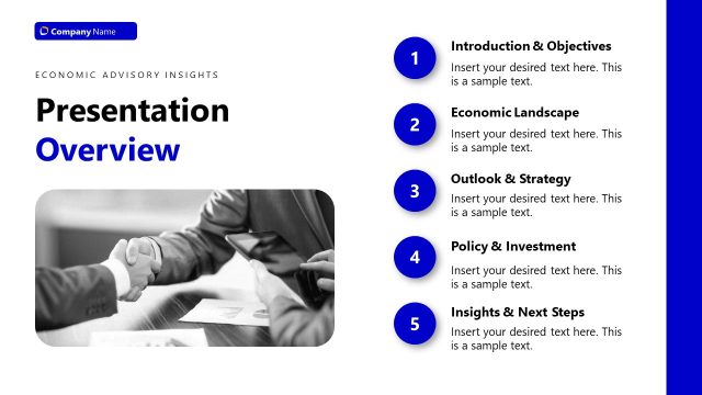 Presentation Overview Slide – Economic Advisory PPT Template