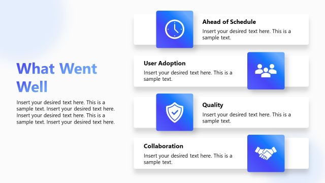 Slide with Infographics – What Went Well Presentation