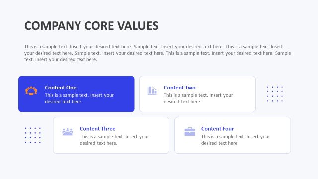 Editable Company Core Values Slide – Corporate Culture Template