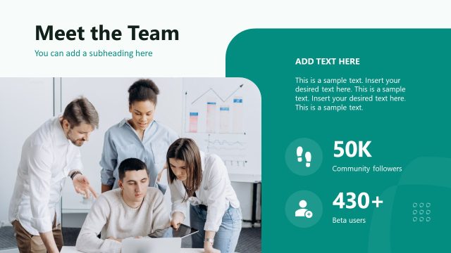 Meet the Team Slide – Crowdfunding Pitch Deck Template Layout