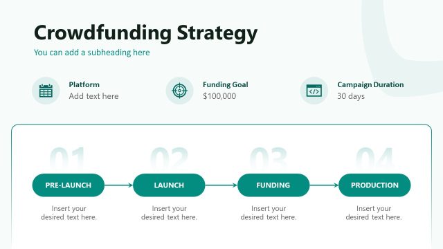 Crowdfunding Strategy Presentation Slide for Pitch Deck