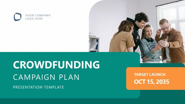 Crowdfunding Campaign Plan PPT Template – Cover Slide