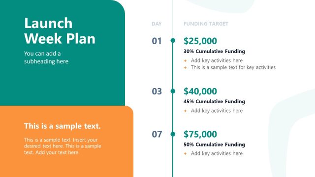 Launch Week Plan with Vertical Timeline – Crowdfunding Campaign Plan Template
