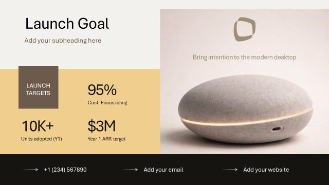 Launch Goal Slide – Wellness Brand Product Presentation PPT Template