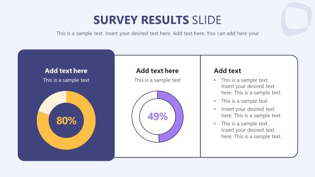 Segmented Survey Results Presentation Slide with Pie Charts