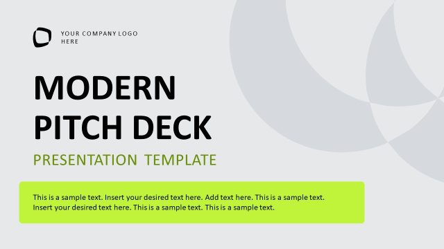 Modern Pitch Deck Template – Cover Slide