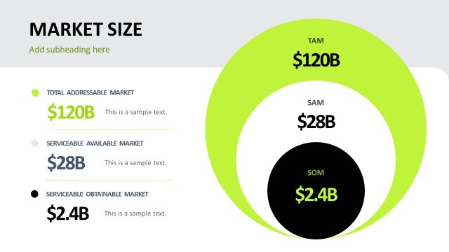 Concentric Circles Diagram Slide for Market Size Analysis