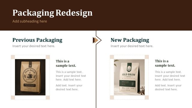 Packaging Redesign Slide – Coffee Rebranding Slide Template