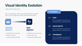 Brand Identity Comparison Slide - Logo, Typography, and Color Palette Presentation