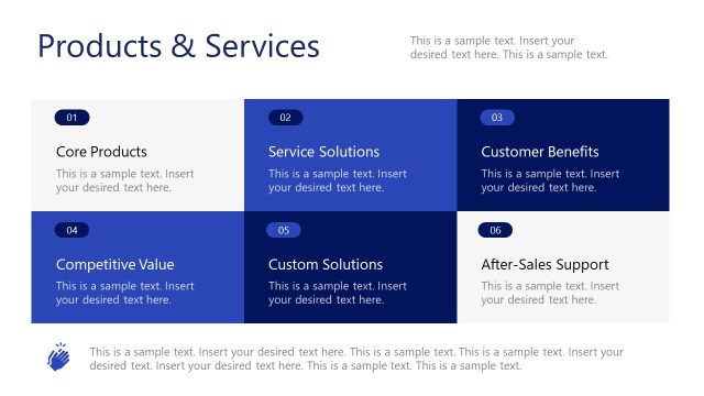 Products & Services Grid Slide Template