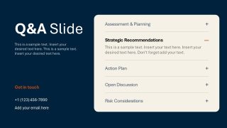 PPT Q&A Slide Template with Ending Note & Contact Details