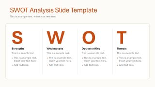 Four Segment SWOT Analysis PPT Slide for Briefing Presentation