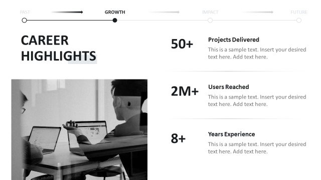 Career Highlights Slide – Personal Journey Template Layout
