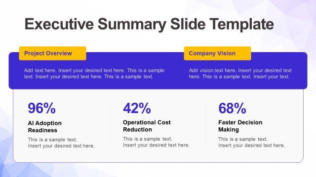 Executive Summary Slide with Stats Presentation