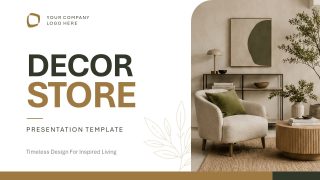 Editable Cover Slide for Decor Store Presentation