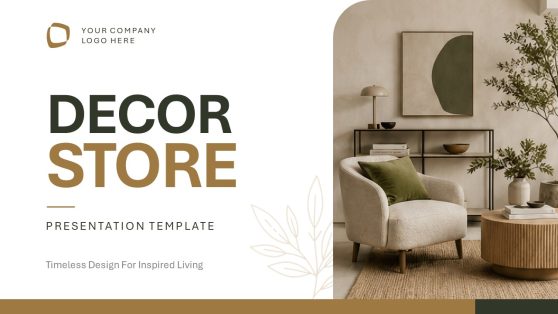 Editable Cover Slide for Decor Store Presentation