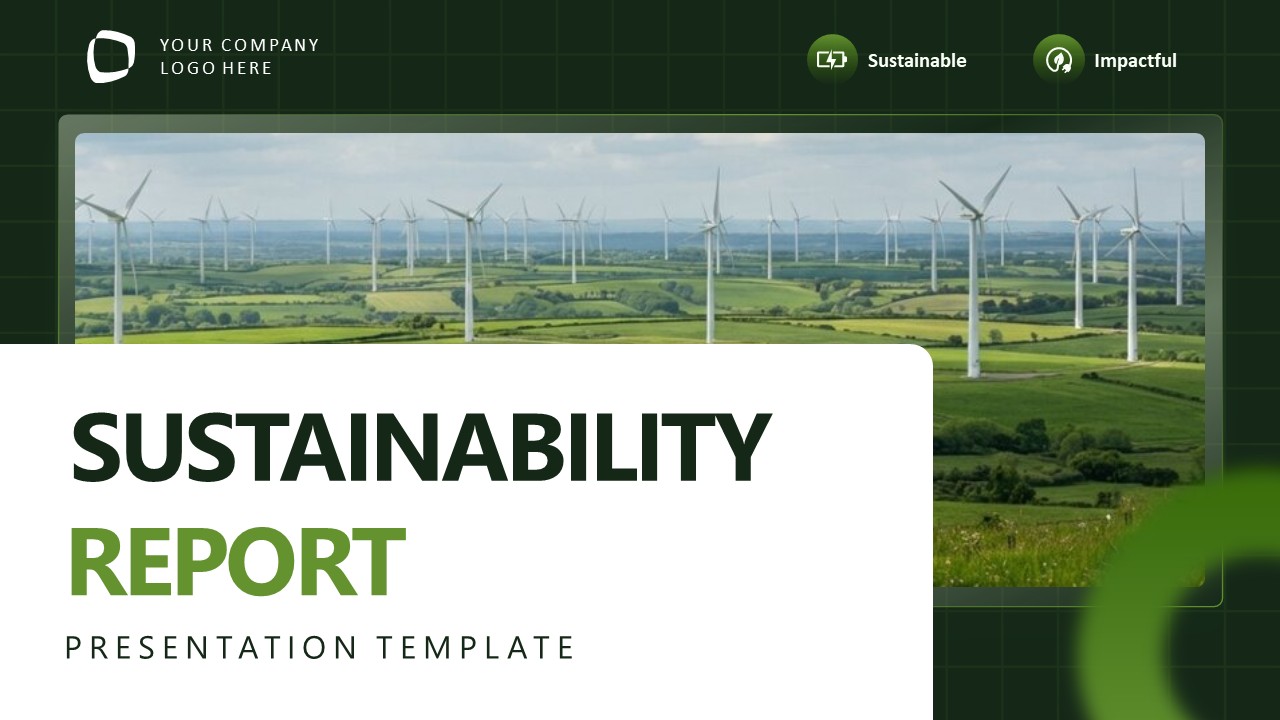 Sustainability Report PPT Template - Title Slide 