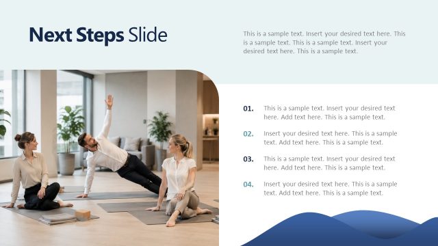 Next Steps Overview Slide – Corporate Wellness PPT Template