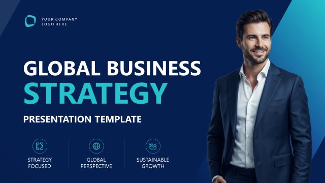 Global Business Strategy Template Cover Slide