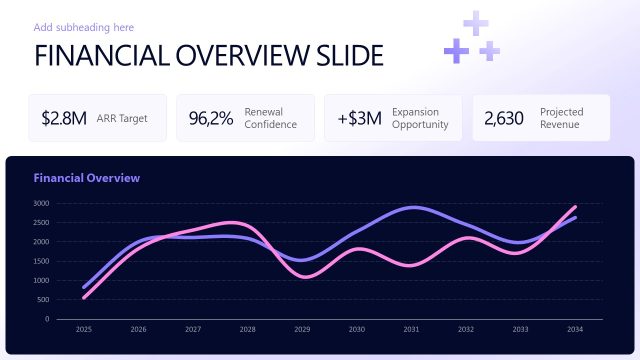 Financial Overview Slide with Data Visualizations