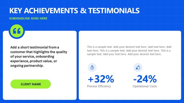 Key Achievements Presentation Slide – Client Onboarding Template
