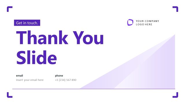 Thank You Slide for PowerPoint – Purple White Company PPT Template