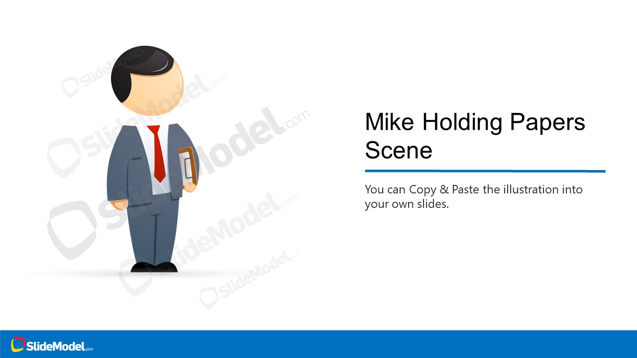 Illustration of Mike Cartoon with Clipboard 