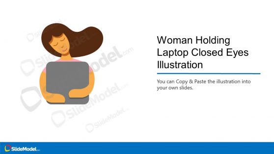 PPT Illustration of Woman Laptop Eyes Closed 