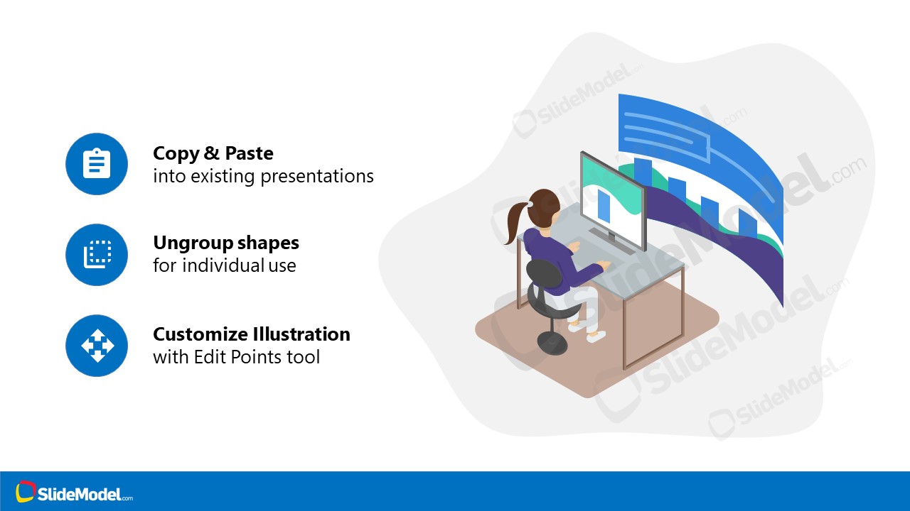 PowerPoint Woma Working Isometric View