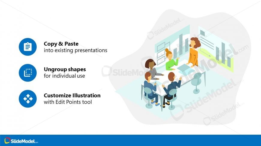 Presentation of Meeting Session Isometric Illustration