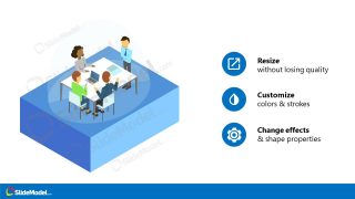 Isometric Illustration Scene of Meeting Room Template